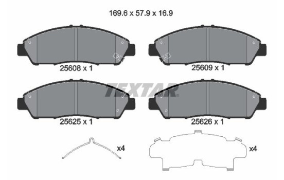 Brake pad set, disc brake 2560801 Textar