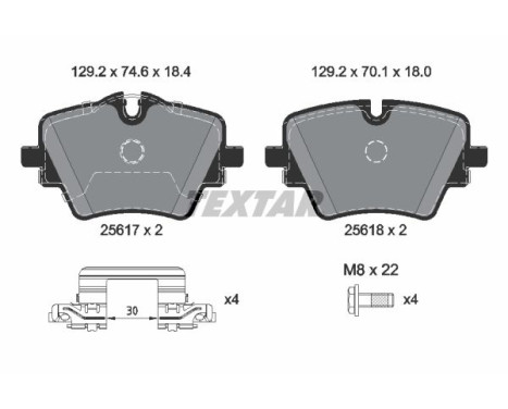 Brake pad set, disc brake 2561703 Textar