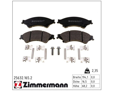 Brake Pad Set, disc brake 25632.165.2 Zimmermann, Image 2