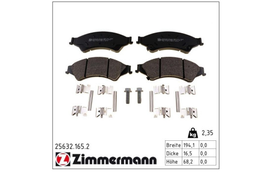 Brake Pad Set, disc brake 25632.165.2 Zimmermann, Image 2