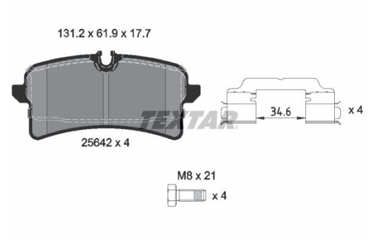 Brake Pad Set, disc brake 2564203 Textar