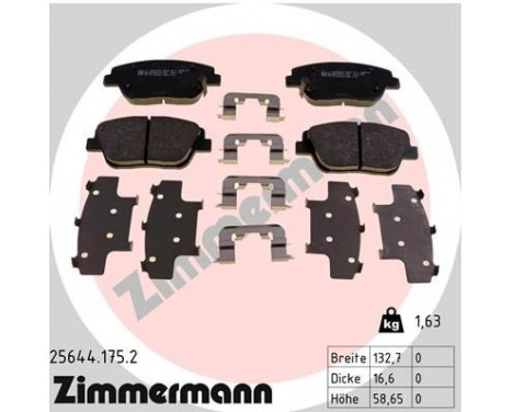 Brake Pad Set, disc brake 25644.175.2 Zimmermann