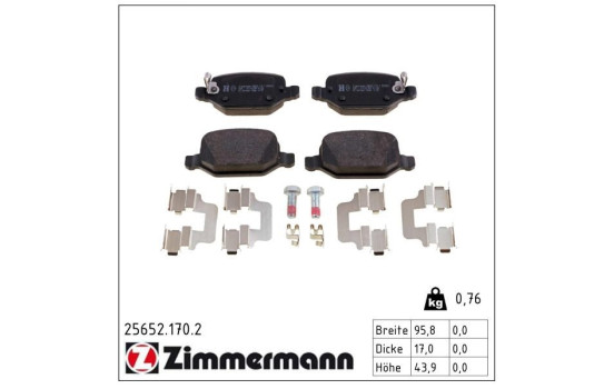 Brake Pad Set, disc brake 25652.170.2 Zimmermann, Image 2