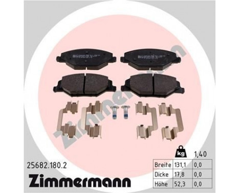 Brake Pad Set, disc brake 25682.180.2 Zimmermann, Image 2