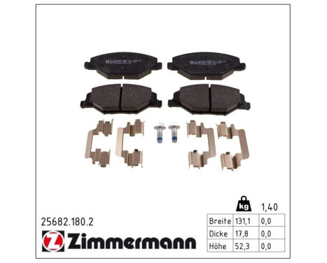 Brake Pad Set, disc brake 25682.180.2 Zimmermann, Image 2