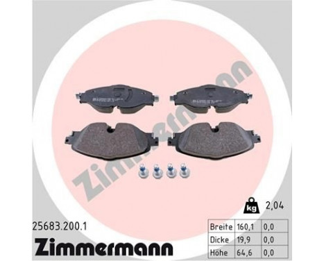 Brake Pad Set, disc brake 25683.200.1 Zimmermann, Image 2