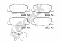 Brake pad set, disc brake 25688 00 702 00 Breck