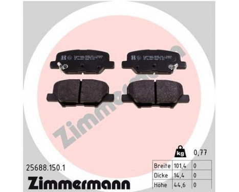 Brake Pad Set, disc brake 25688.150.1 Zimmermann