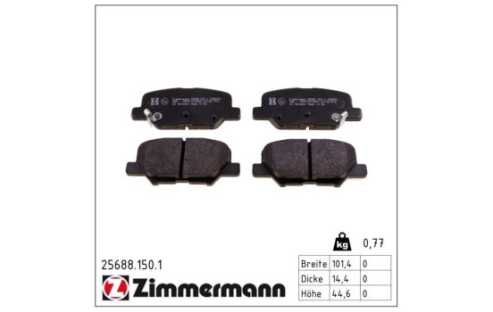 Brake Pad Set, disc brake 25688.150.1 Zimmermann, Image 2