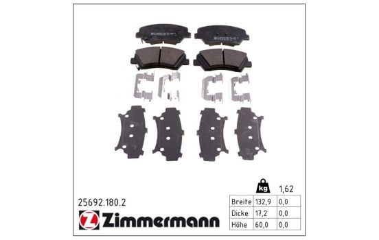 Brake Pad Set, disc brake 25692.180.2 Zimmermann, Image 2