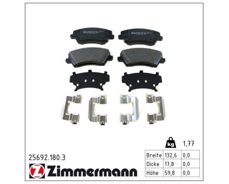 Brake Pad Set, disc brake 25692.180.3 Zimmermann