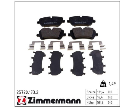 Brake Pad Set, disc brake 25720.173.2 Zimmermann, Image 2