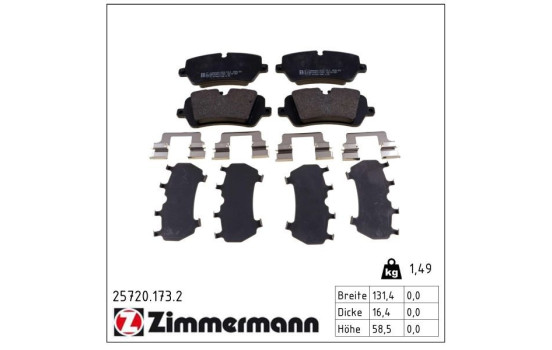 Brake Pad Set, disc brake 25720.173.2 Zimmermann, Image 2