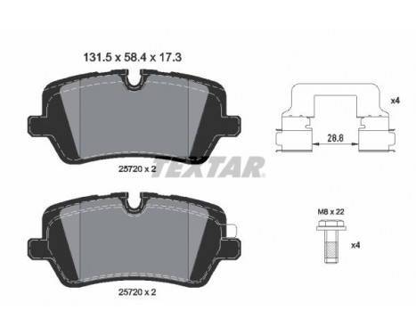 Brake Pad Set, disc brake 2572001 Textar