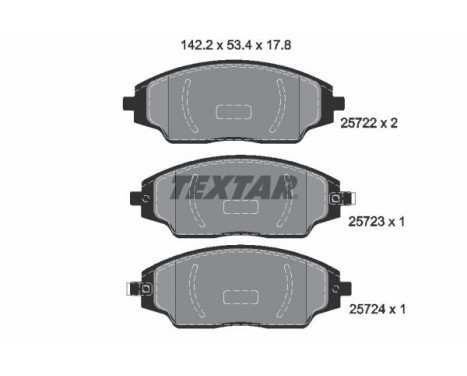 Brake Pad Set, disc brake 2572201 Textar