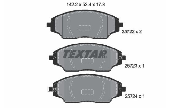 Brake Pad Set, disc brake 2572201 Textar