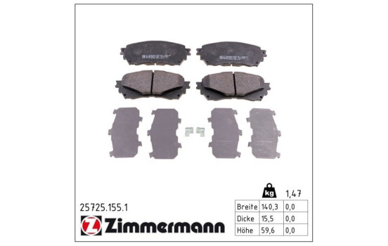 Brake Pad Set, disc brake 25725.155.1 Zimmermann, Image 2