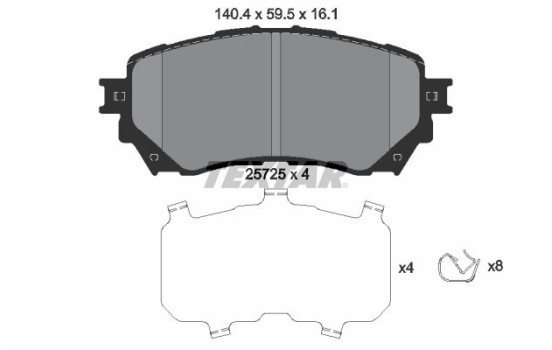 Brake Pad Set, disc brake 2572501 Textar