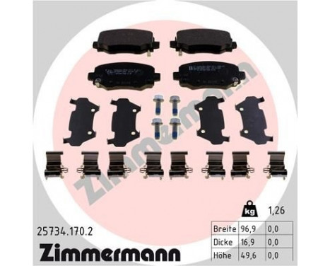 Brake Pad Set, disc brake 25734.170.2 Zimmermann