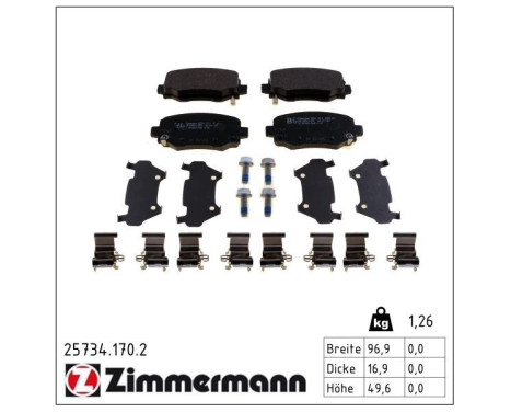 Brake Pad Set, disc brake 25734.170.2 Zimmermann