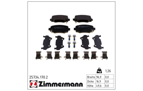 Brake Pad Set, disc brake 25734.170.2 Zimmermann