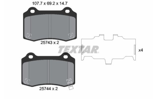 Brake Pad Set, disc brake 2574301 Textar
