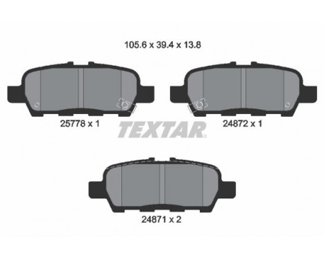 Brake Pad Set, disc brake 2577801 Textar