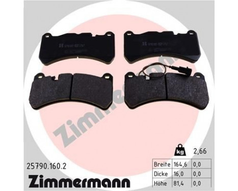 Brake Pad Set, disc brake 25790.160.2 Zimmermann