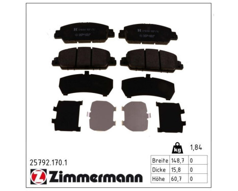 Brake Pad Set, disc brake 25792.170.1 Zimmermann, Image 2