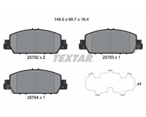 Brake Pad Set, disc brake 2579201 Textar