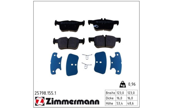 Brake Pad Set, disc brake 25798.155.1 Zimmermann, Image 2
