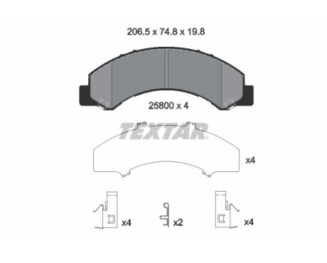Brake Pad Set, disc brake 2580001 Textar
