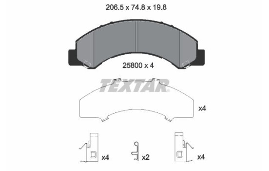 Brake Pad Set, disc brake 2580001 Textar