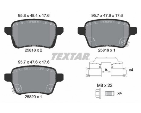 Brake Pad Set, disc brake 2581802 Textar