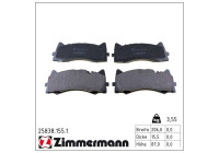 Brake Pad Set, disc brake 25838.155.1 Zimmermann