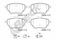 Brake pad set, disc brake 25839 00 704 00 Breck
