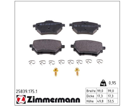 Brake Pad Set, disc brake 25839.175.1 Zimmermann, Image 2