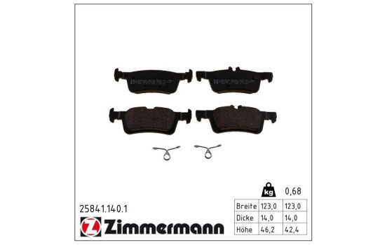 Brake Pad Set, disc brake 25841.140.1 Zimmermann
