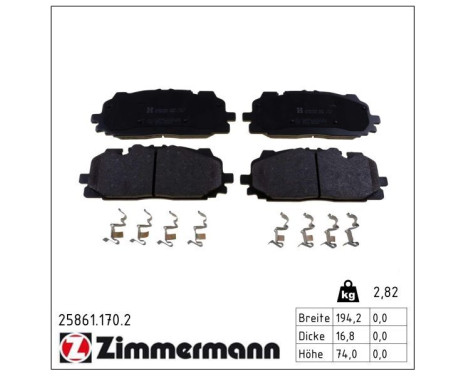 Brake Pad Set, disc brake 25861.170.2 Zimmermann