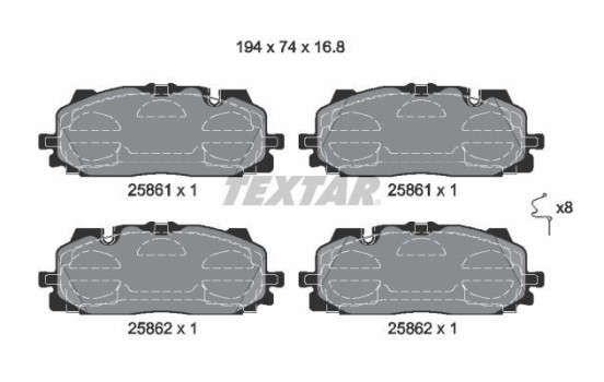 Brake Pad Set, disc brake 2586101 Textar, Image 2