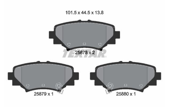 Brake Pad Set, disc brake 2587801 Textar