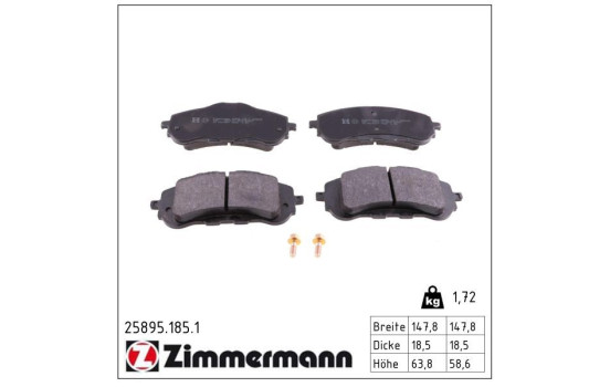 Brake Pad Set, disc brake 25895.185.1 Zimmermann, Image 2