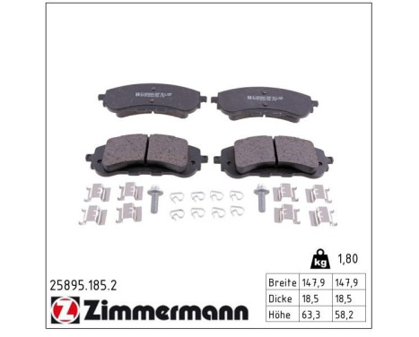 Brake Pad Set, disc brake 25895.185.2 Zimmermann, Image 2