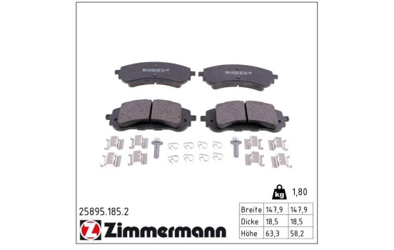 Brake Pad Set, disc brake 25895.185.2 Zimmermann, Image 2