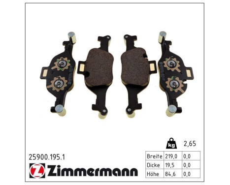 Brake Pad Set, disc brake 25900.195.1 Zimmermann, Image 2