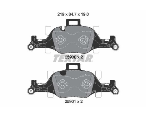 Brake Pad Set, disc brake 2590001 Textar