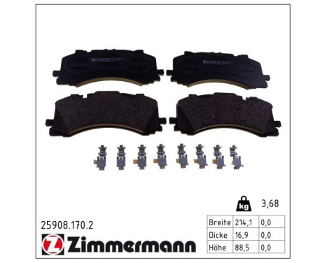 Brake Pad Set, disc brake 25908.170.2 Zimmermann