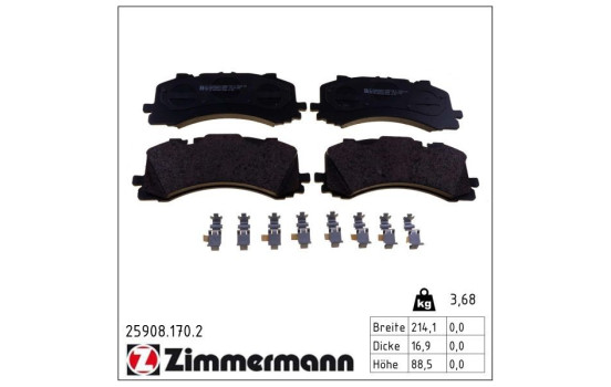 Brake Pad Set, disc brake 25908.170.2 Zimmermann