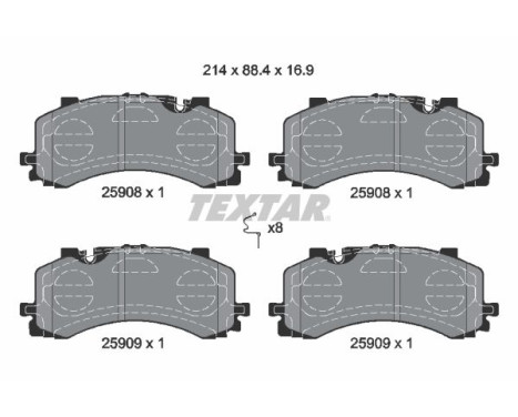 Brake Pad Set, disc brake 2590801 Textar