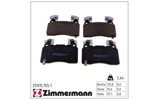 Brake Pad Set, disc brake 25915.155.1 Zimmermann